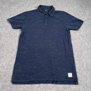 Scotch & Soda Navy Blue Green Melange Pique Short Sleeve Polo Shirt Mens Size XL